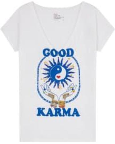Leon & Harper Karma tonton t -shirt aus weiß - Blau
