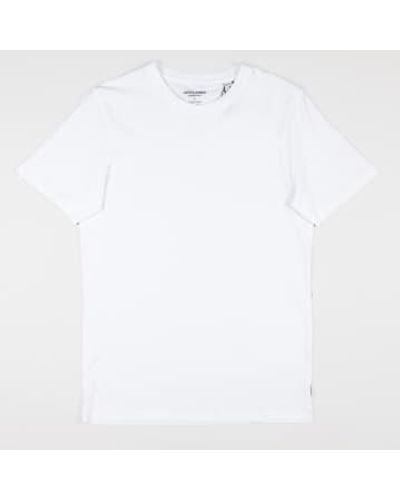 Jack & Jones Weißer bio-baumwoll-slim fit basic t-shirt
