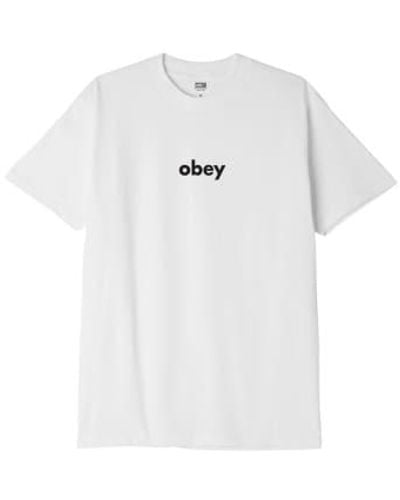 Obey Lower Case T Shirt - Bianco