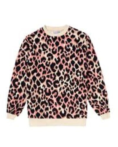Scamp & Dude Mixed Neutral With Shadow Leopard Oversized Sweatshirt 10 - Red