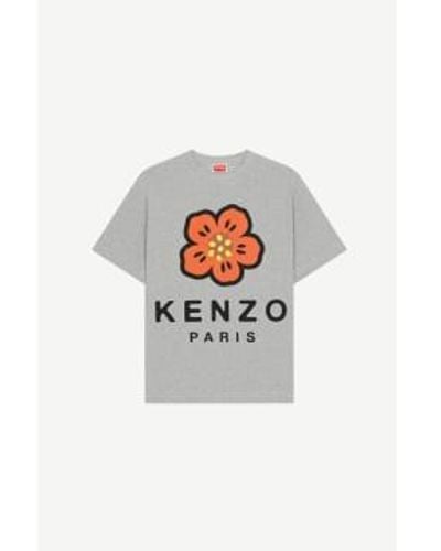 KENZO T-shirt gris à fleurs boke - Blanc