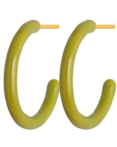 Lulu Color Hoops Medium Earrings / Willow / Olive - Green