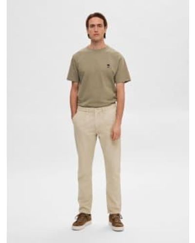 SELECTED Pantalones cónicos color crudo - Neutro