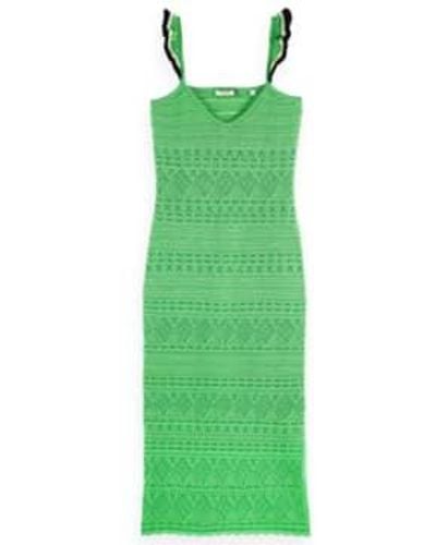 Scotch & Soda Kleid mit Pointelle-Knöpfen - Grün