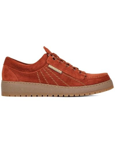 Mephisto Rainbow Rust Velours Suede Shoes - Brown