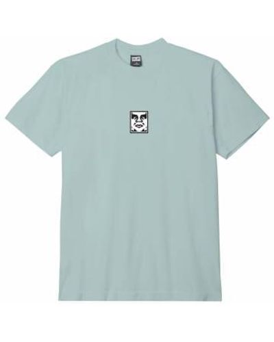 Obey Icon Heavyweight T Shirt Surf Spray - Blu