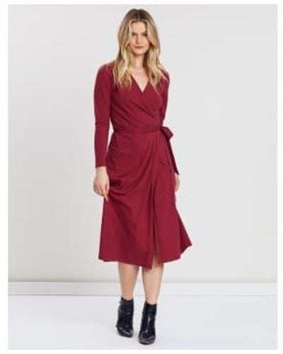 People Tree Imogen Wrap Dress Organic Cotton - Red