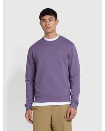 Farah Tim New Crew Sweatshirt Slate S - Purple