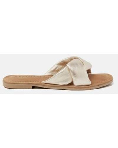 Lazamani Sofia Leather Slide Sandal Size 4 / 37 - White