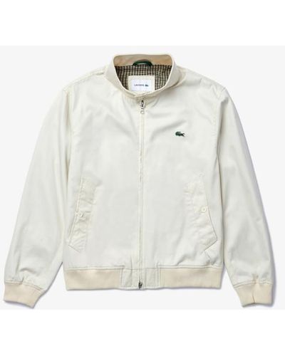 Lacoste Water-resistant Cotton Zip Jacket - Natural