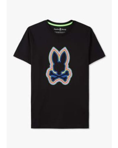 Psycho Bunny Herren maybrook grafisches t-shirt in schwarz