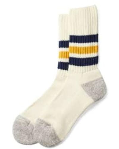 RoToTo Old School Ribbed Socks Yellow - Blu