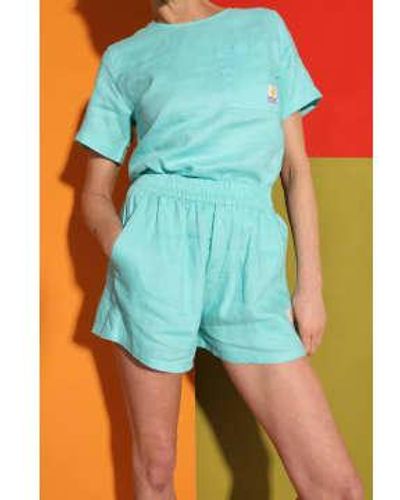 L.F.Markey L F Linen Shorts 10 - Blue