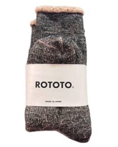 RoToTo Double Face Socks Brown L - Gray