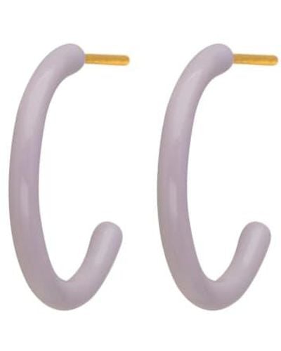 Lulu Colour Hoops Medium Earrings / - White
