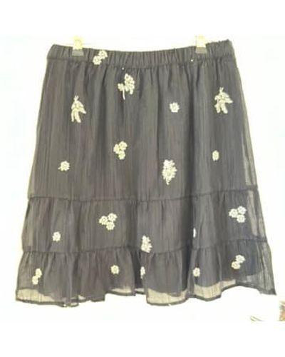 Every Thing We Wear Object Alfra Mini Skirt Cotton Embroidered - Gray