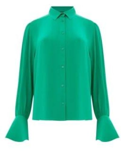 French Connection Cecile Crepe Shirt Or Jelly Bean - Verde