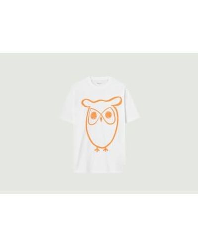 Knowledge Cotton T-shirt hibou - Blanc