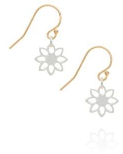 épanoui Bloom Earrings 14k Filled Hooks & Silver Bloom - White