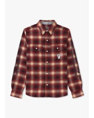 BBCICECREAM S Check Long Sleeve Shirt - Red