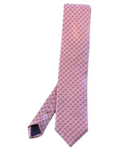Eton Cravate en soie tissée géométrique - Violet