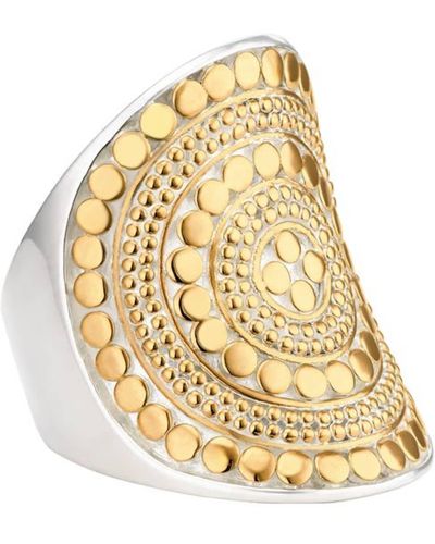 Anna Beck Beaded Saddle Ring - Metallizzato