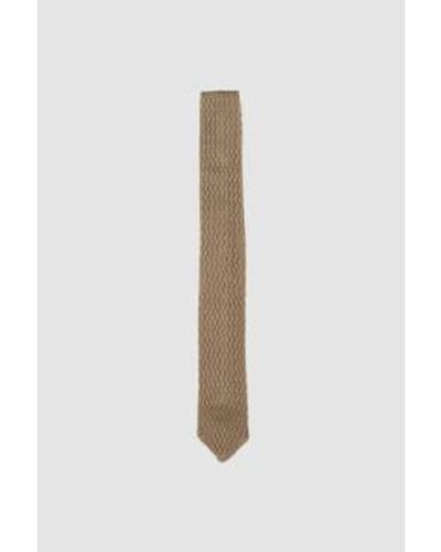 mfpen Crochet Tie Taupe - Bianco