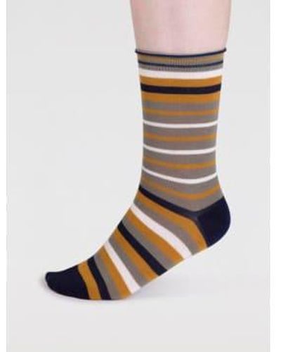 Thought Pea Spw835 Lucia Bamboo Stripe Socks One Size / - Multicolor