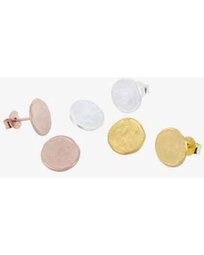 Reeves & Reeves Boucles d'oreilles goujon penny 3 couleurs - Blanc