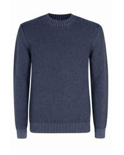 Circolo 1901 Chunky Round Neck Textured Knitwear In Notte Cn4187 - Blu