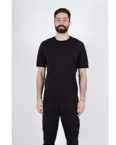 Transit Camisa cuello redondo algodón italiano negro