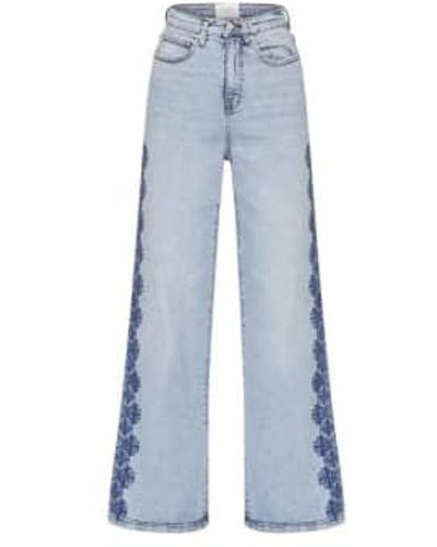 Sisters Point Jeans pierna ancha owi - Azul