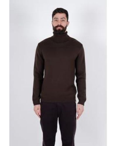 Daniele Fiesoli Textured Turtle Neck T Shirt Extra Large - Brown