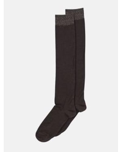 mpDenmark Silk Knee Socks Dark Brown 1 - Marrone