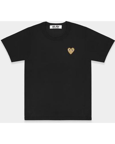 COMME DES GARÇONS PLAY Camiseta PLAY negra con corazón dorado - Negro