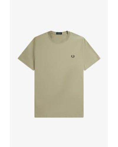 Fred Perry M1600 Crew Neck T Shirt Warm Brick - Verde