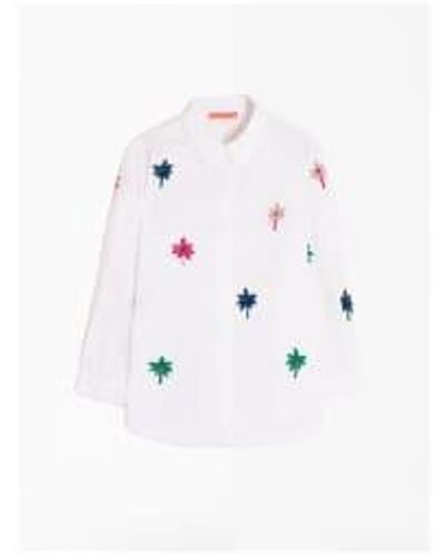 Vilagallo Sophie Embroidered Shirt Size 16 - White