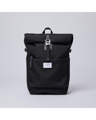 Sandqvist Black/black Leather Ilon Backpack