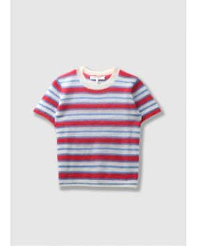 FRAME Womens Stripe Sweater T Shirt In Bright Multi - Multicolore