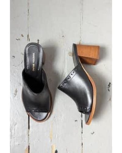 Vanessa Bruno Leather Open Mule Sandals 37 - Metallic