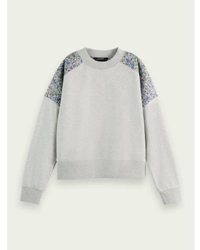 Scotch & Soda Relaxed Fit Quilted Panel Sweatshirt - Gray