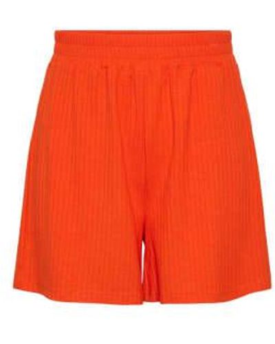Pieces Pckylie Tangerine Tango Shorts - Orange