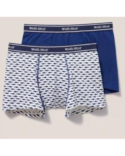 White Stuff 2 Pack Boxers - Blue