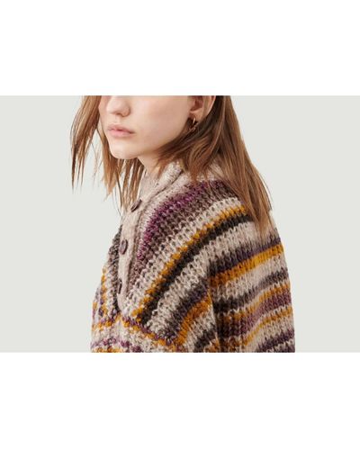 Sessun Nuza Oversized Striped Sweater - Marrone