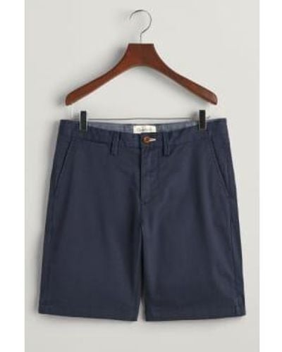 GANT Blue Slim Fit Twill Shorts 205068 410