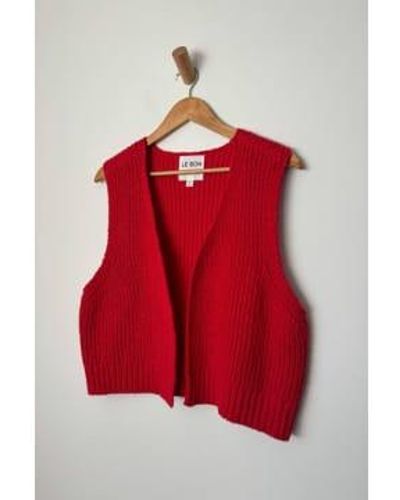 LE BON SHOPPE Chaleco suéter algodón abuela chile - Rojo