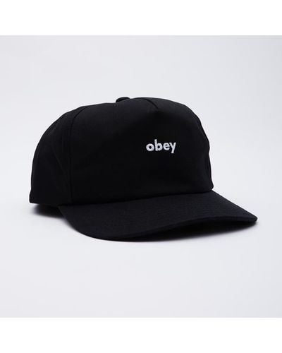 Obey Lowercase Snapback Cap Black - Nero