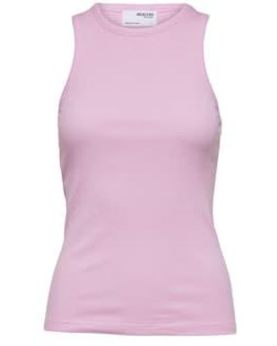 SELECTED Anna O-neck Tank Top Sweet Lilac Xs - Purple