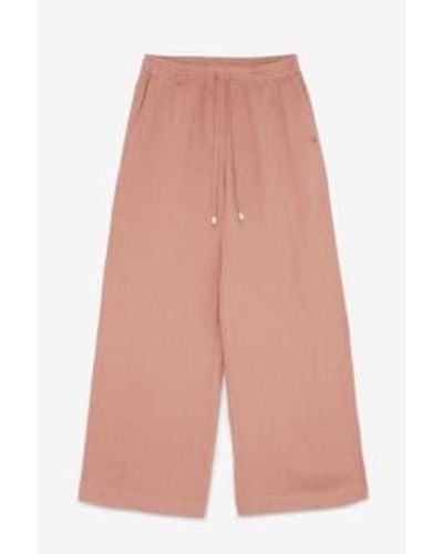 Ottod'Ame Linen Palazzo Pants Blush 40 - Pink