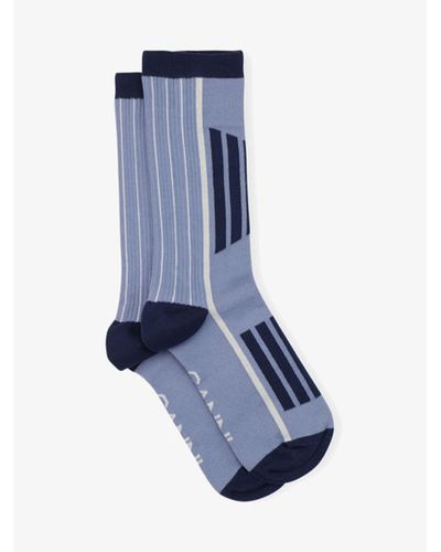 Ganni Blaue sportliche Socken